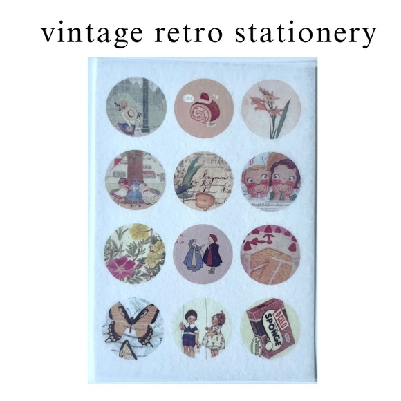 🏷️various retro, vintage, antique, floral, cottagecore PET stickersheet - Picture 4 of 13